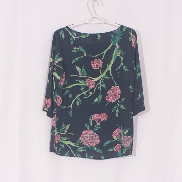 ANTHROPOLOGIE HD IN PARIS Floral Blouse Size 4 - Picture 4 of 6